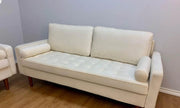 Velvet Upholstered 3Pcs Sofa Set with Stitched Seats- Beige #217020