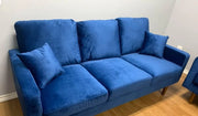 Velvet Upholstered 3Pcs Sofa Set- Blue Color #217011