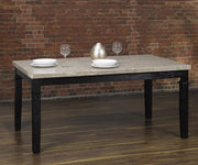 Real Marble Table with Fabric Upholstered Chairs Dining Set #06Nancy