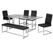 Glass Dining Table Set - Black #035003