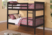 Solid Wood Single Over Single Bunk Bed - Espresso Color #052500