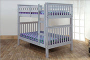 Solid Wood Double Over Double Bunk Bed- Grey Color #052502