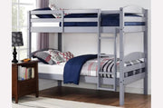 Solid Wood Single Over Single Bunk Bed- Grey Color #052508