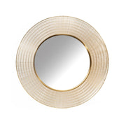 Round Wall Mirror with Gold Border