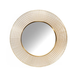Round Wall Mirror with Gold Border