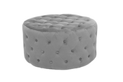 Velvet Tufted Round Ottoman 068019