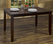 5Pcs Wooden Dining Set with Leather Chairs - Espresso Color