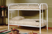 Metal Single Over Single Bunk Bed- White Color