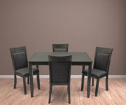 5Pcs Wooden Dining Set - Grey Color