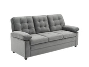 Velvet Button Tufted Back 3pcs Sofa Set- Grey Color