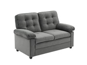 Velvet Button Tufted Back 3pcs Sofa Set- Grey Color