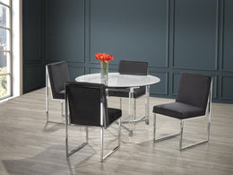 5 Pcs Glass Dining Table Set - Black