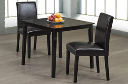 Solid Wood Dining Set with PU Leather Chairs- Cappuccino #053105/248