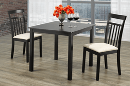 Solid Wood Dining Set with Fabric Seat Chairs- Cappuccino #053105