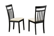 Wooden Table with Wooden Chairs with Fabric Seating 5Pcs Dining Set in Cappuccino Finish #053106