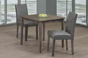 Solid Wood Dining Set with PU Leather Chairs- Grey #053115/248