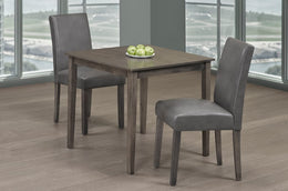 Solid Wood Dining Set with PU Leather Chairs- Grey #053115/248