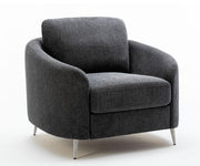 Stylish and Decorative Fabric Sofa Set with Chrome legs- Grey  #065205