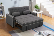 Fabric Upholstered Sofa Bed with 2 Throw Pillows -02110