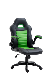 Black/Green Leather Office Chair #033807