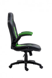 Black/Green Leather Office Chair #033807