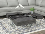 Coffee Table with Storages on Side- Grey Color