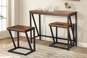3 Piece Solid Wood Breakfast Table with Stool Pub Set- #053565