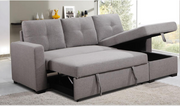 Grey Linen Sectional Sofa Bed With Reversible Chaise- 064010