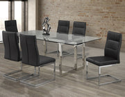 Glass Dining Table Set - Black #035003