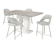 5 Pcs faux Marble Pub Set