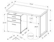 Computer/Study Desk with Drawers with Metal Legs- White #032196
