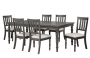 Expandable Top Table with 6 Wooden Chairs Dining Set #035142