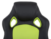Black/Green Leather Office Chair #035203