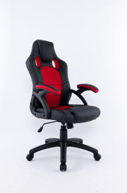 Black/Red Leather Office Chair #035200