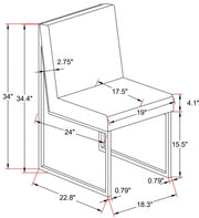 5 Pcs Glass Dining Table Set - Black