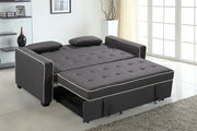 Fabric Upholstered Sofa Bed with 2 Throw Pillows -02110