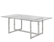 Glass Dining Table Set - White #035006