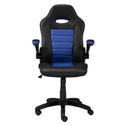 Black /Blue Leather Office Chair #033808