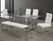 Glass Dining Table Set - White #035006