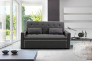 Fabric Upholstered Sofa Bed with 2 Throw Pillows -02110