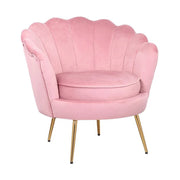 Pink Velvet Lounge Chair With Golden Legs- #21Queen