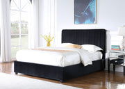 Fabric Upholstered Hydraulic Storage Bed- Black Color