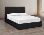 Leather Upholstered Hydraulic Storage Bed-Queen Size