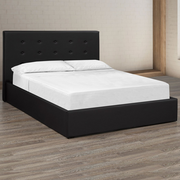 Leather Upholstered Hydraulic Storage Bed-Queen Size