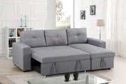 Sectional Sofa Bed With Reversible Storage Chaise - Grey Color #179031
