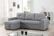 Sectional Sofa Bed With Reversible Storage Chaise - Grey Color #179031