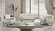 Pu Leather Sofa Set with Chrome Legs in Grey Color #02RAND