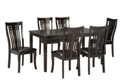 7Pcs Solid Wood Dining Set- Espresso