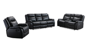 Gel Leather Manual Recliner 3Pcs Set- Black -11926
