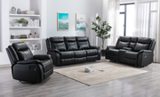 Gel Leather Manual Recliner 3Pcs Set- Black -11926